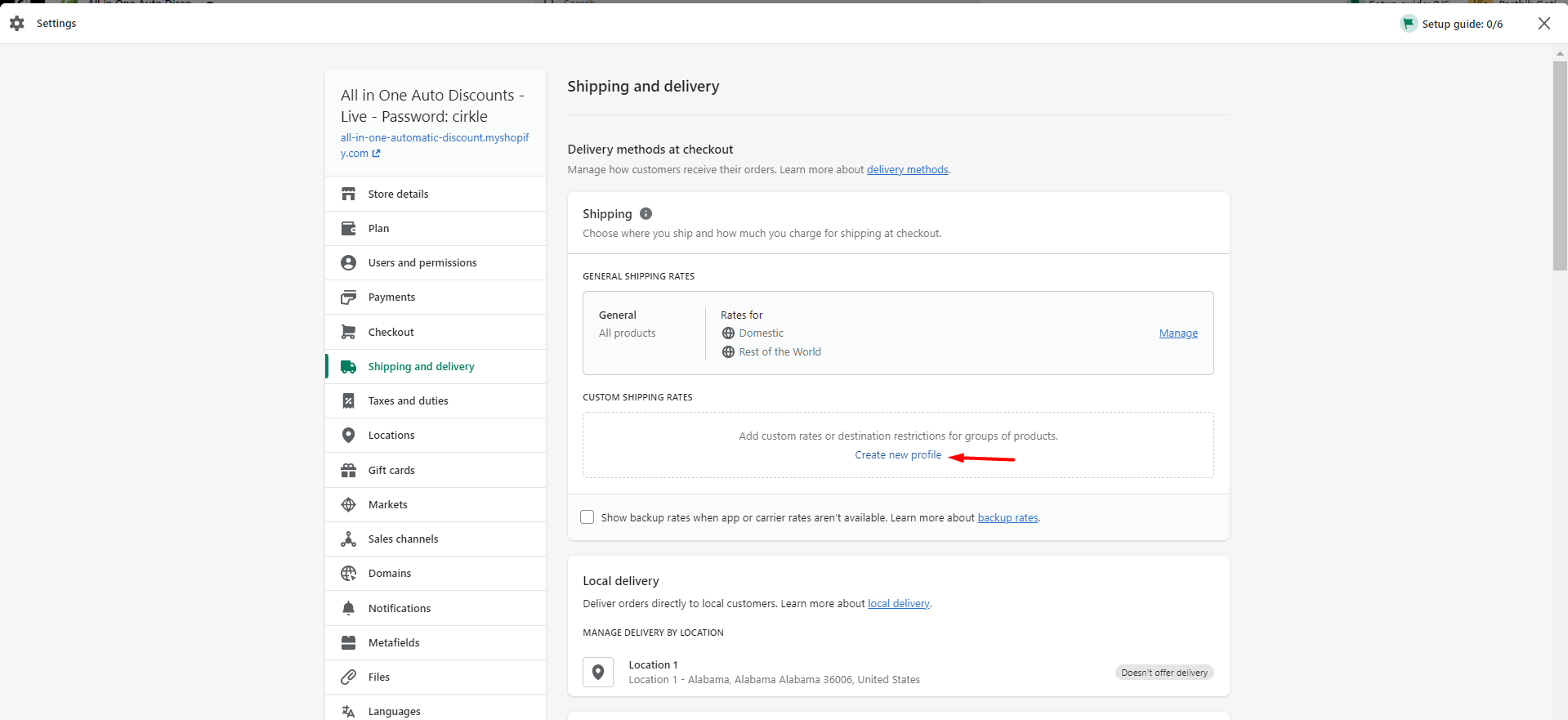 Step-by-Step Instructions for Create shipping