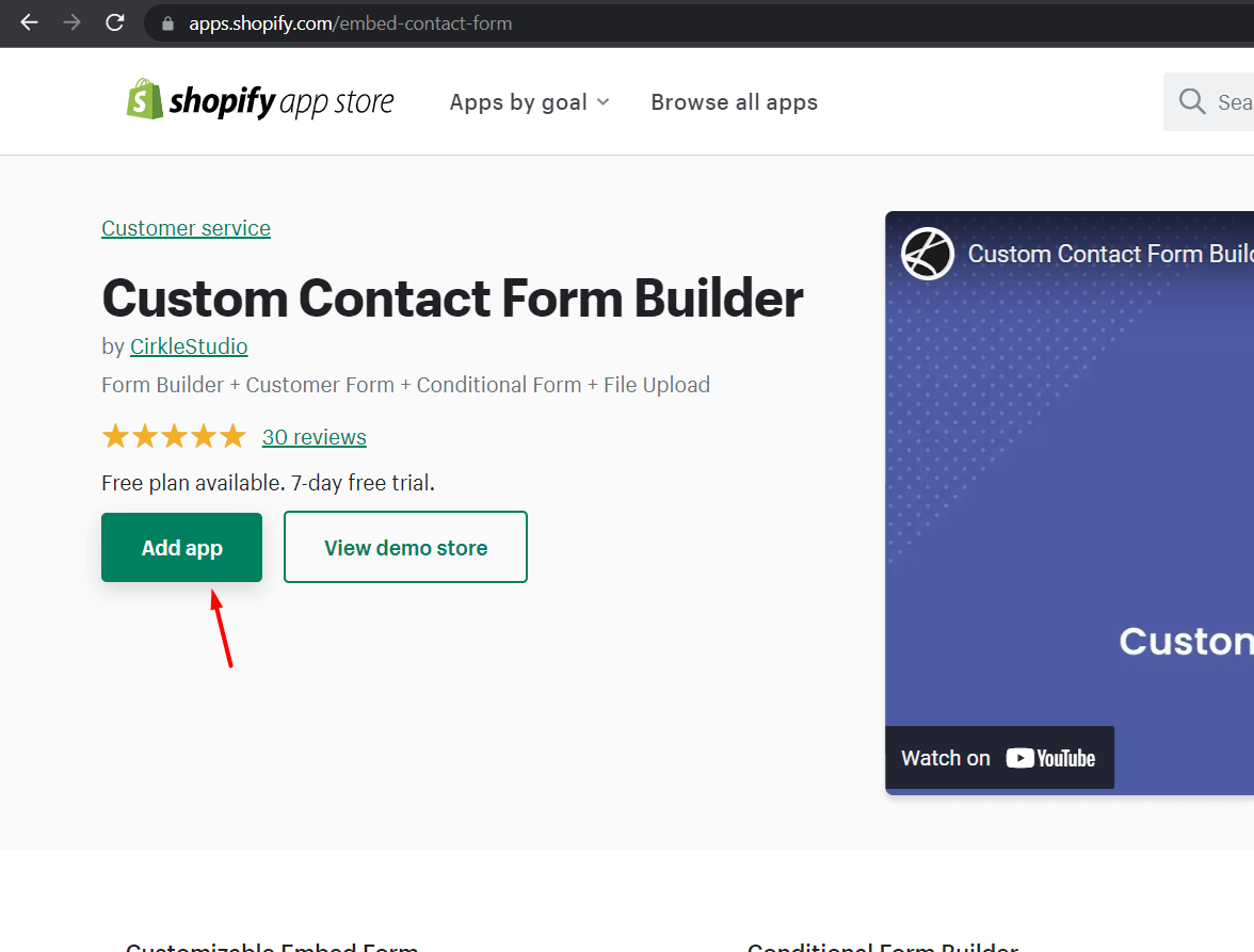 Contact form app shopify app store