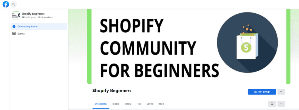 facebook shopify beginners community