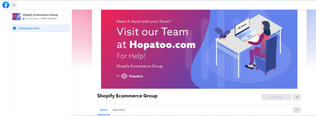 facebook shopify ecommerce group community
