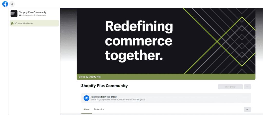 facebook shopify plus community