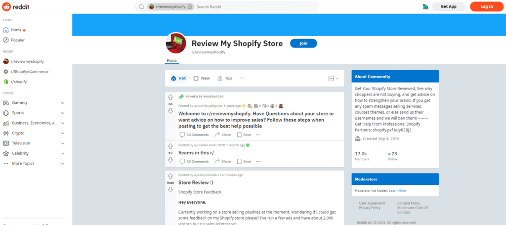 reddit review my shopify store