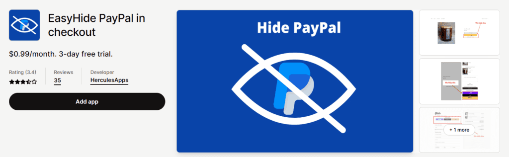 EasyHide PayPal in checkout