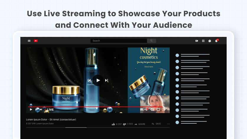 This image shows that how to use live streaming to showcase your products