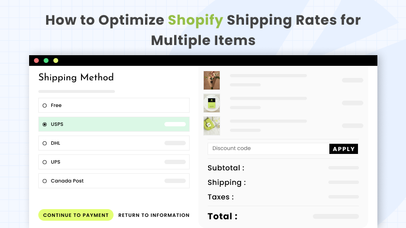 how to optimize shopify shipping rates for multiple items