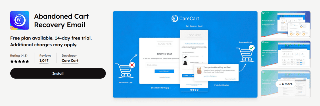 best bfcm shopify app for abandoned cart recovery email