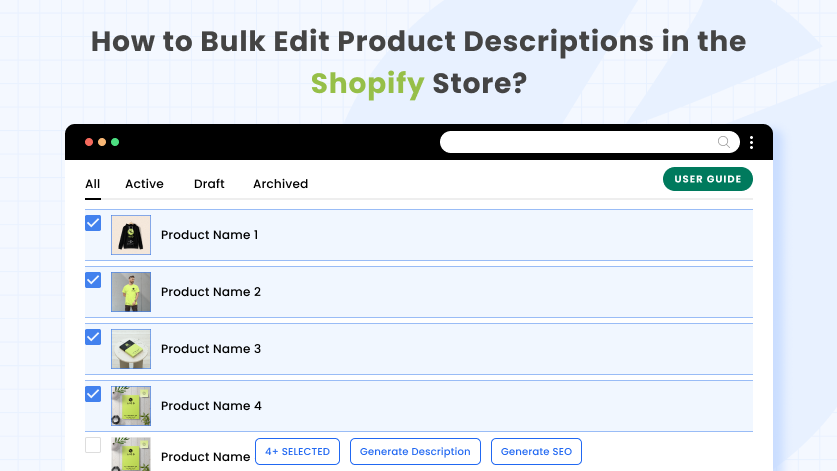 how to bulk edit product descriptions in the shopify store